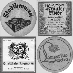 Bierdeckel, Etikett